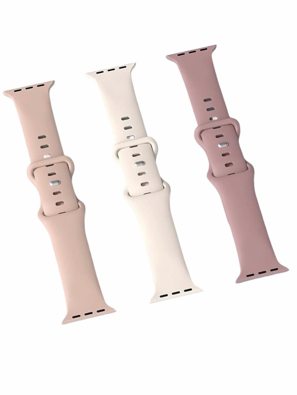 NWOT Set of 3 Arctime Silicone Apple Watch Bands - Dusty Pink, Tan, Light Gray